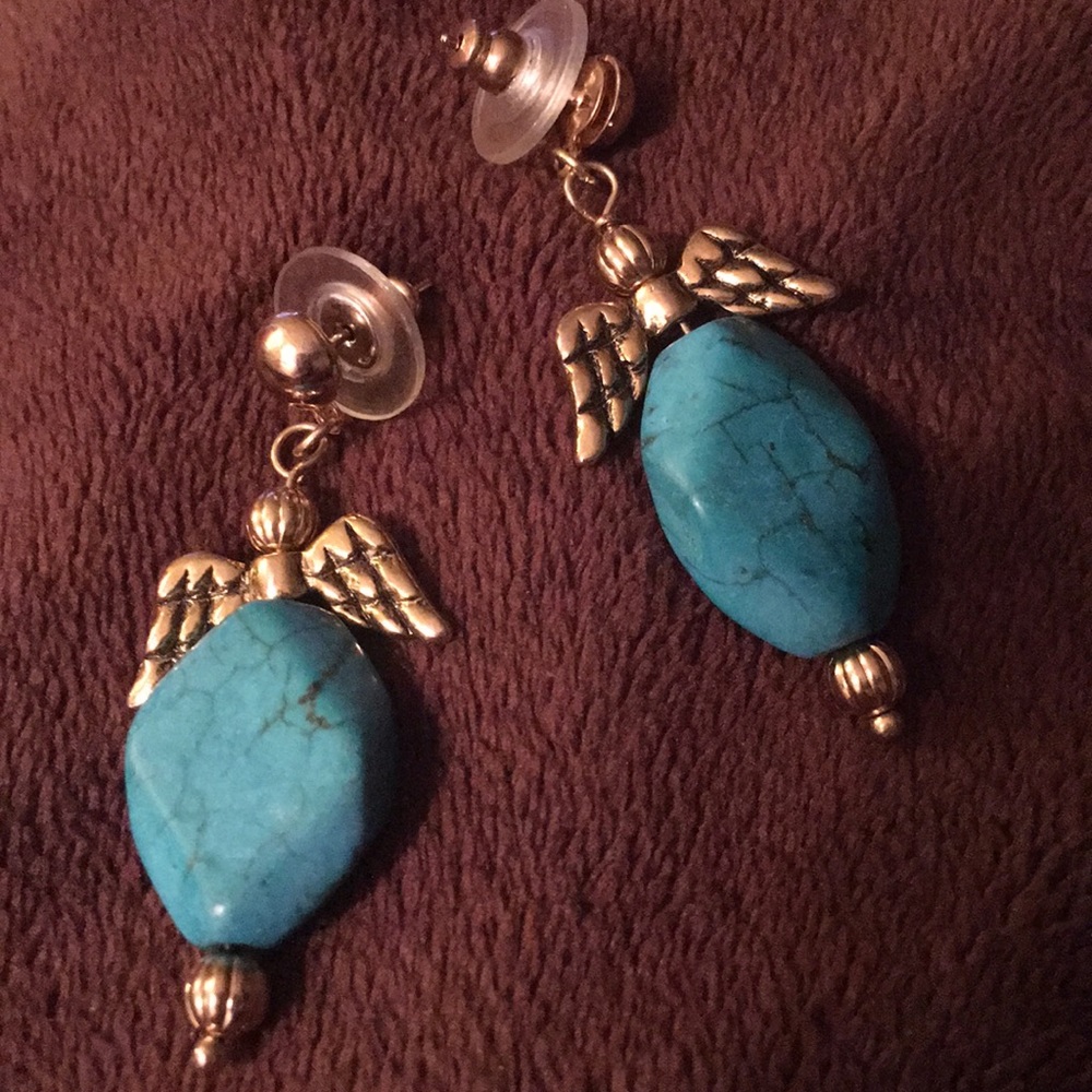 Handcrafted turquoise gemstone earrings